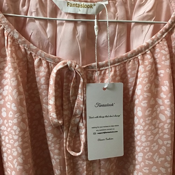 Flutter sleeve blouse pink animal print - Picture 4 of 4